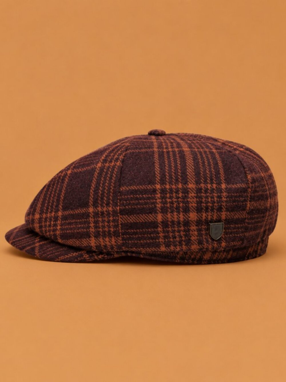 Starboy Subversive Prep Academia Burgundy Plaid 8-Panel Brixton Newsboy Cap XL